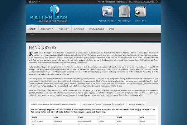 handdryerindia.com site used Kallerians_template