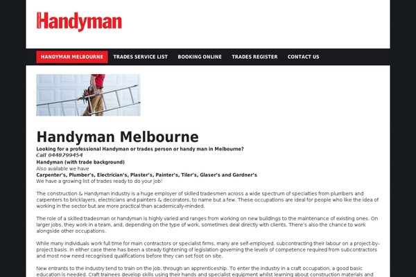 Handyman theme site design template sample