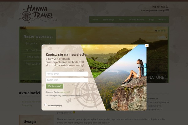 hannatravel.pl site used Hannatravel