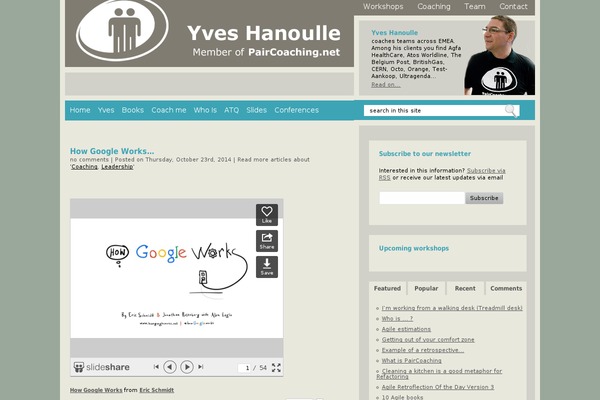 hanoulle.be site used Paircoaching