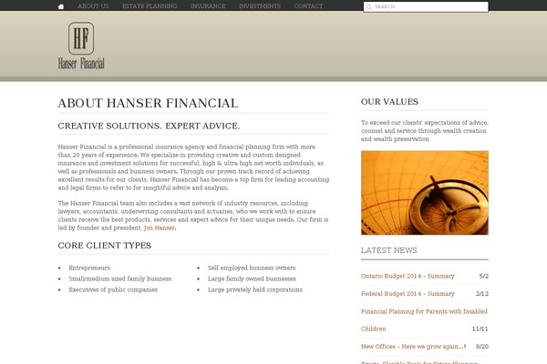 hanserfinancial.com site used Hanser