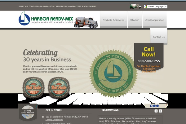 harborreadymix.com site used Reach.service-online-slow