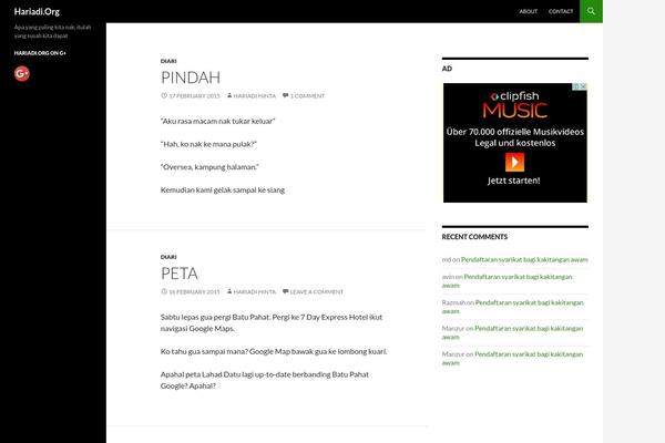 hariadi.org site used Twenty Fourteen