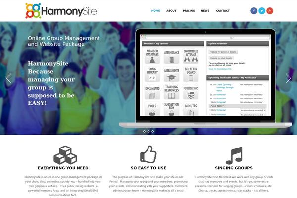 harmonysite.com site used Fedora