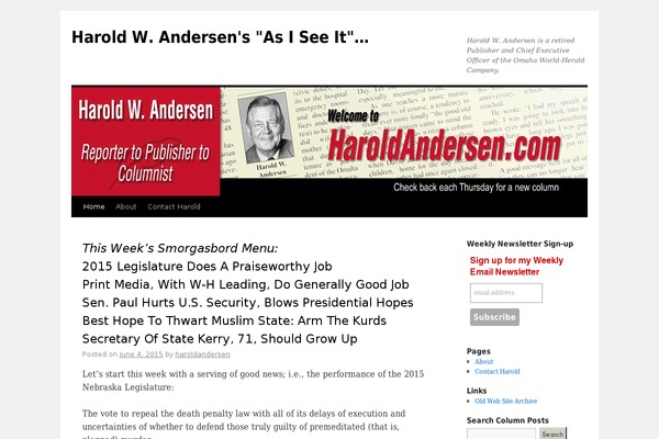 haroldandersen.com site used Twenty Ten