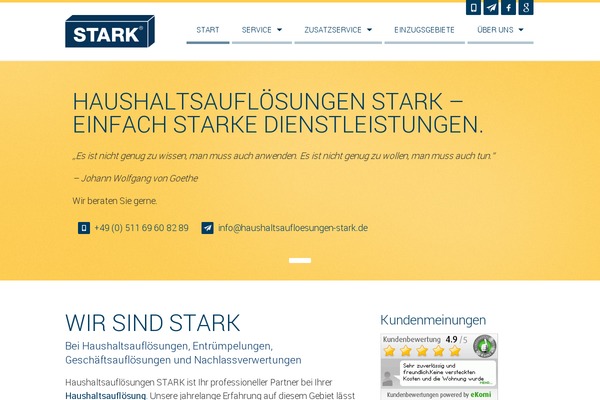 Stark theme site design template sample