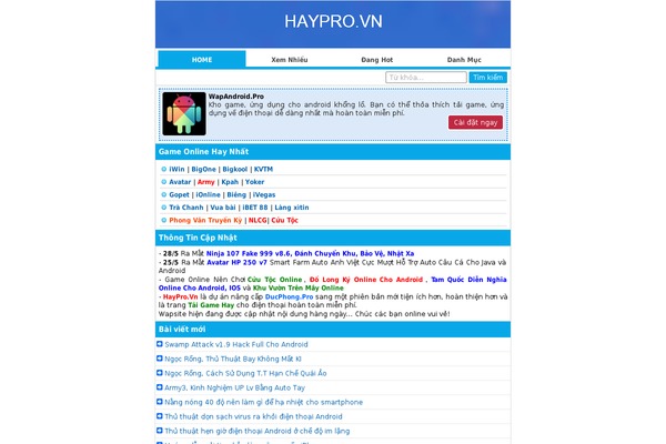 haypro.vn site used Wordpressthemes