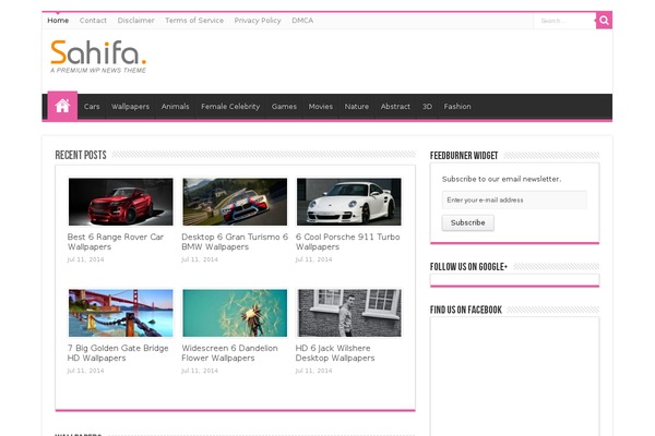 Sahifa theme site design template sample