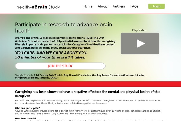 health-ebrainstudy.org site used Ebrain