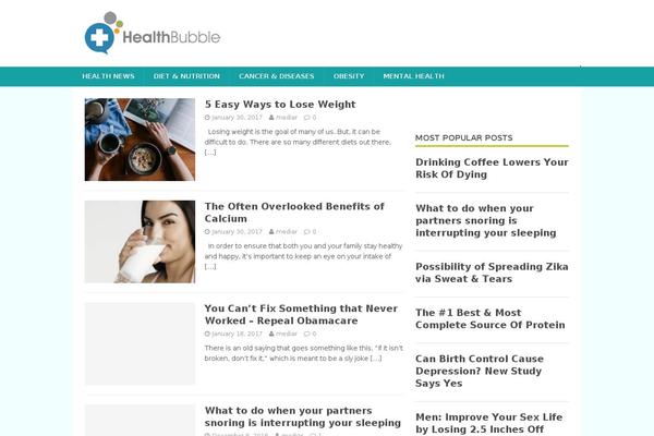 healthbubble.com site used MH FoodMagazine