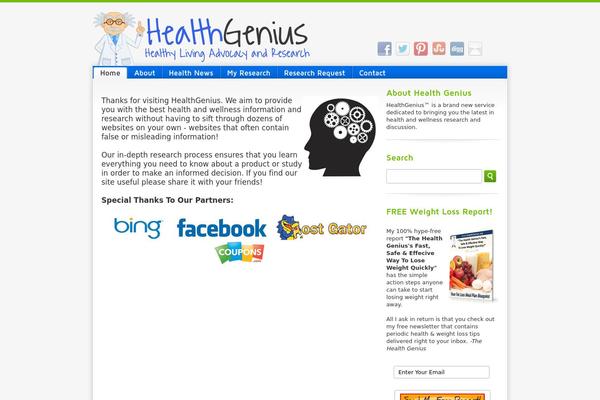 healthgenius.org site used Blue Modern