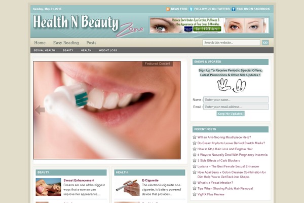 healthnbeautyzone.com site used Lifestyle 4.0