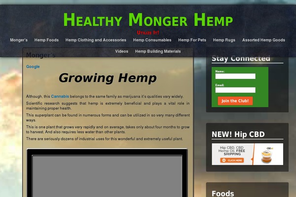 healthymonger.com site used Adventure