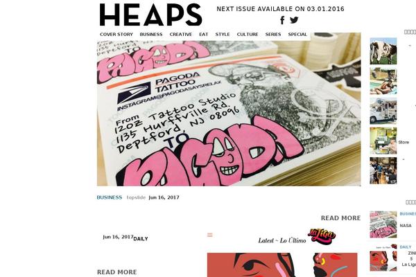 heapsmag.com site used Heaps