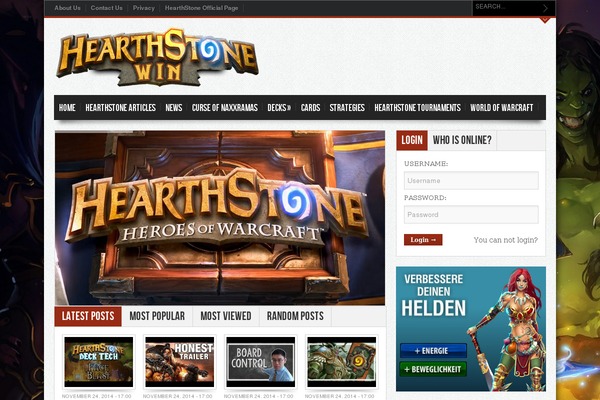hearthstonewin.com site used Gameleon_theme
