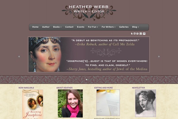 heatherwebbauthor.com site used Feather