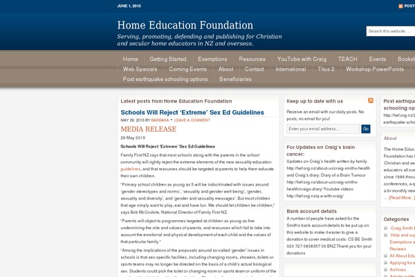 hef.org.nz site used Education