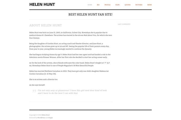 helenhunt.org site used Origin.1.6.0