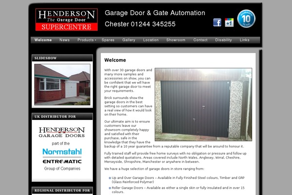 henderson-garage-door-centre.co.uk site used Studioblue