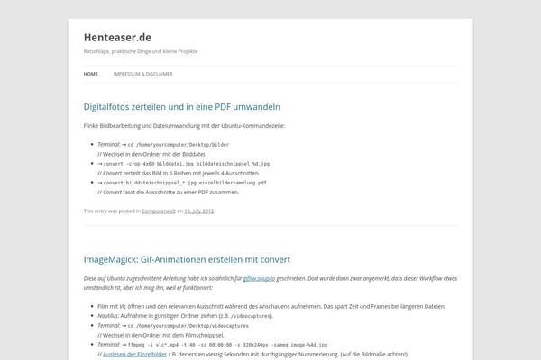 Twenty Twelve theme site design template sample
