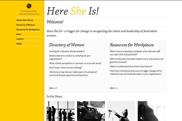 heresheis.org.au site used Heresheis