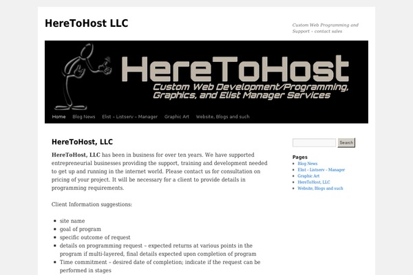 heretohost.com site used Heretohost