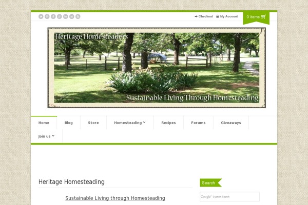 heritagehomesteaders.com site used Organic_shop_v2.2