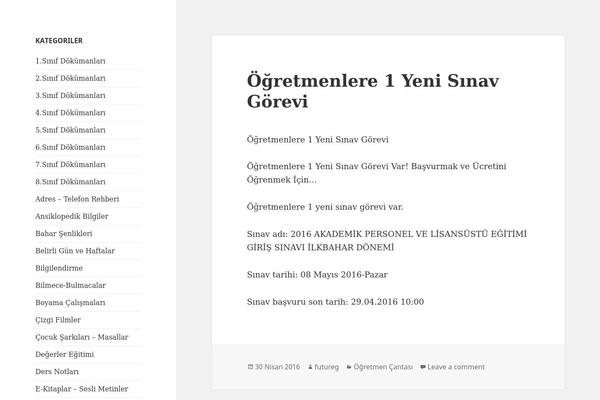 WordPress website example screenshot