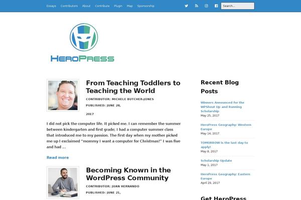 heropress.com site used Heropress-kadence-child