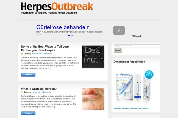 herpesoutbreak.com site used Wp-glide_basic