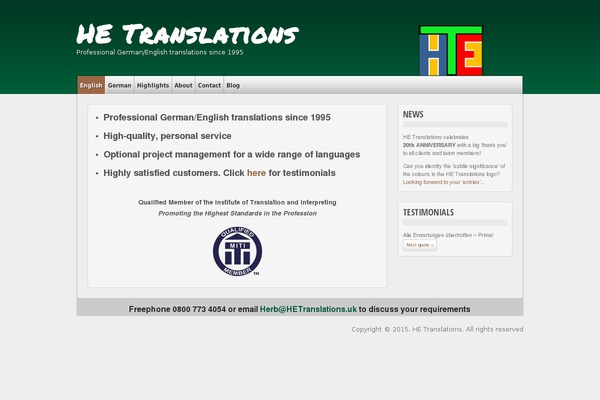 hetranslation.co.uk site used multi-color