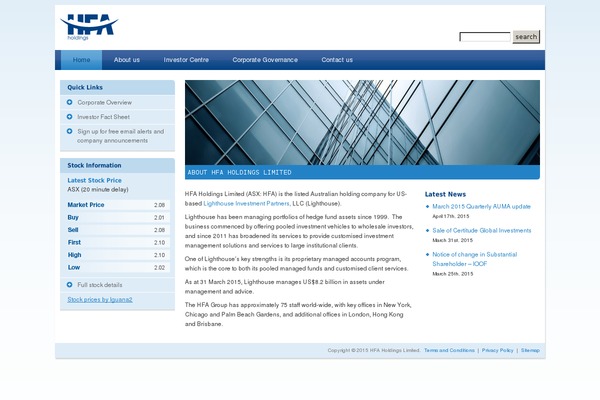 hfaholdings.com.au site used Hfahold