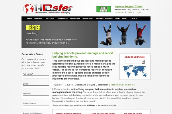 hibreporting.com site used Hibster