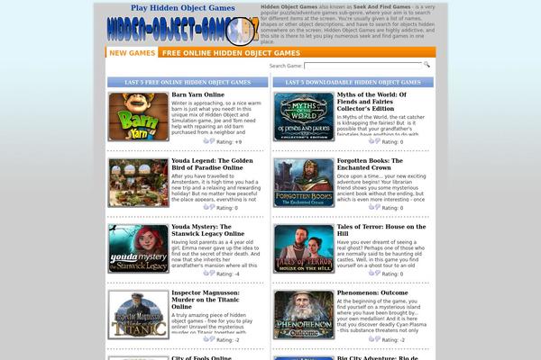 Games theme site design template sample