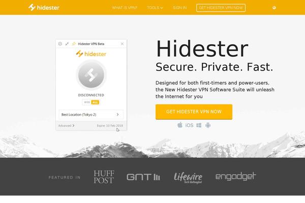 hidester.com site used Hidester-2.0