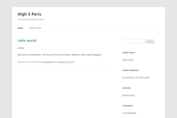 Twenty Twelve theme site design template sample