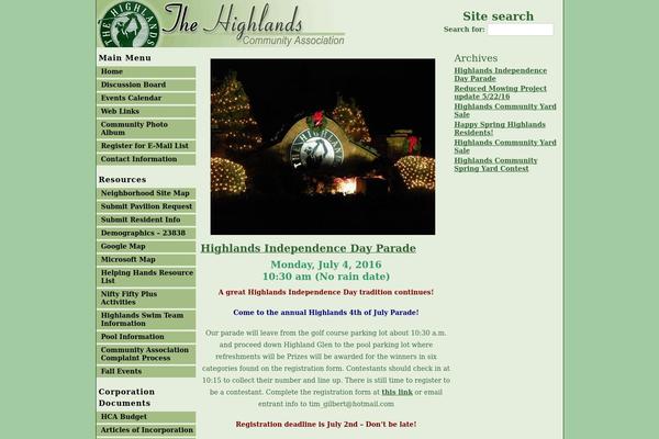 highlandsca.com site used Green-theme