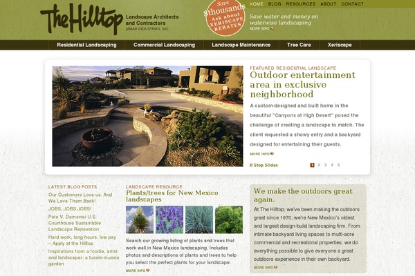 hilltoplandscaping.com site used Evoresponsive