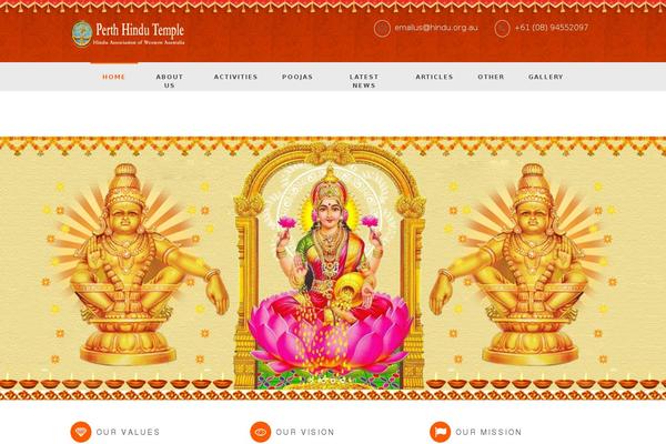 hindu.org.au site used Hindu-temple