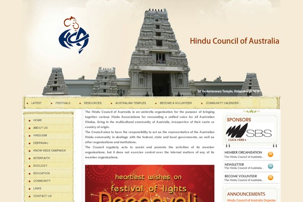 hinducouncil.com.au site used Hinducouncil