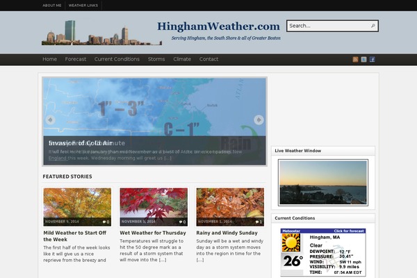 hinghamweather.com site used Arras WP theme