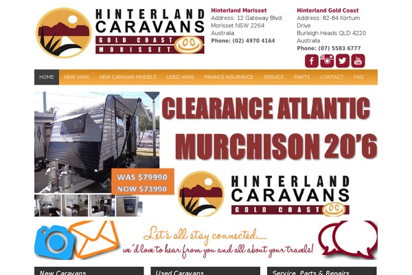 hinterlandcaravans.com.au site used Hinterland