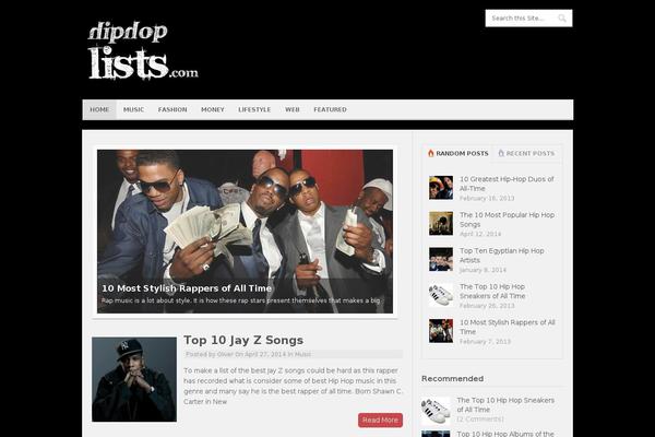 hiphoplists.com site used Minimalist