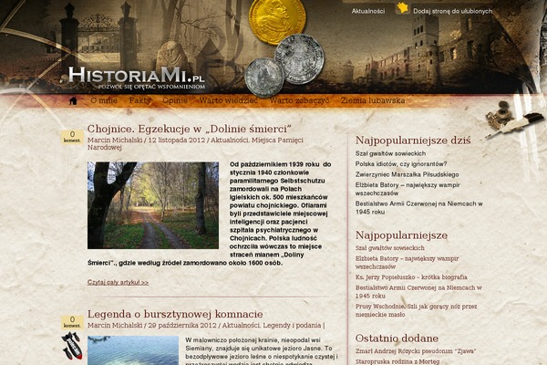 historiami.pl site used Historiami