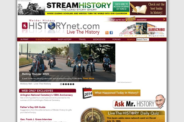 historynet.com site used Historynet