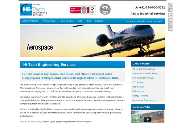 hitechcaddservices.com site used Hitechcaddtheme