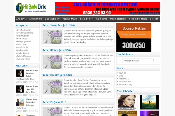 hitsarkidinle.net site used Muzik