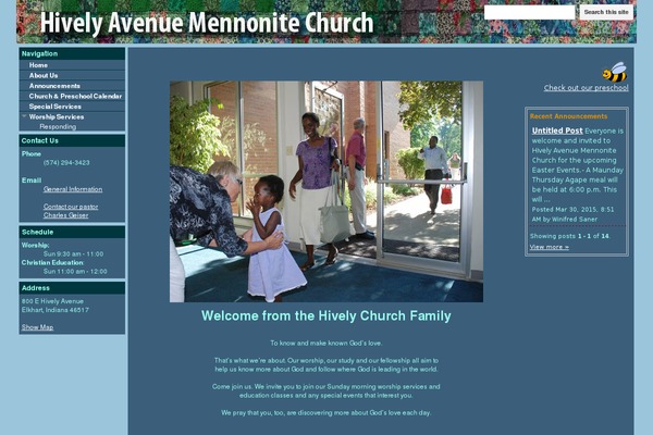 hivelymennonite.org site used Peekaboo_v2.1