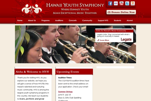 hiyouthsymphony.org site used Hys