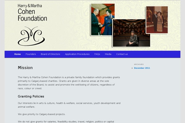 hmcohenfoundation.com site used Cohen-theme